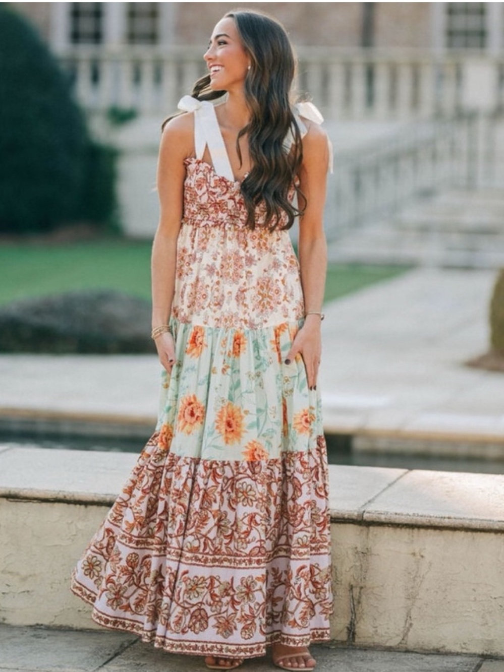 Free People Bluebell Maxi Dress Lilac Combo Size XS Floral Boho Maxi Dress